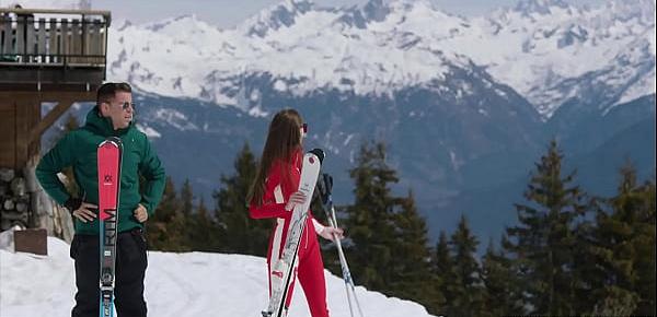  VIXEN Ski bunny Sonya has passionate sex in the Alps
